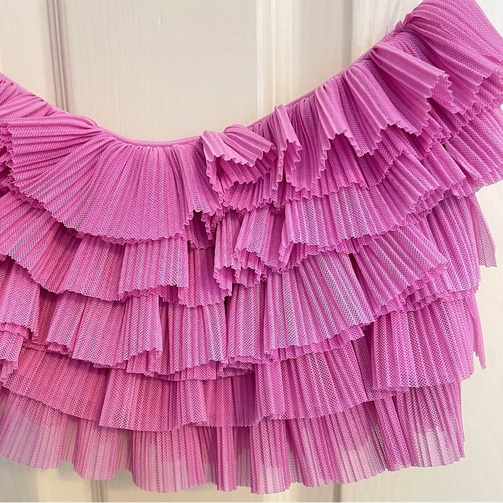 Zara Pink Ruffled Crop Top - Picture 8 of 13